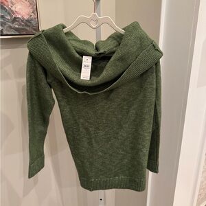 Green Women's off shoulder Sweater